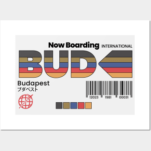 Vintage Budapest BUD Airport Label Retro Travel Hungary Posters and Art